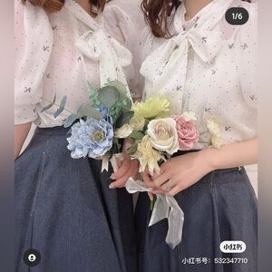 Noela White Polka Dot Bow Blouse